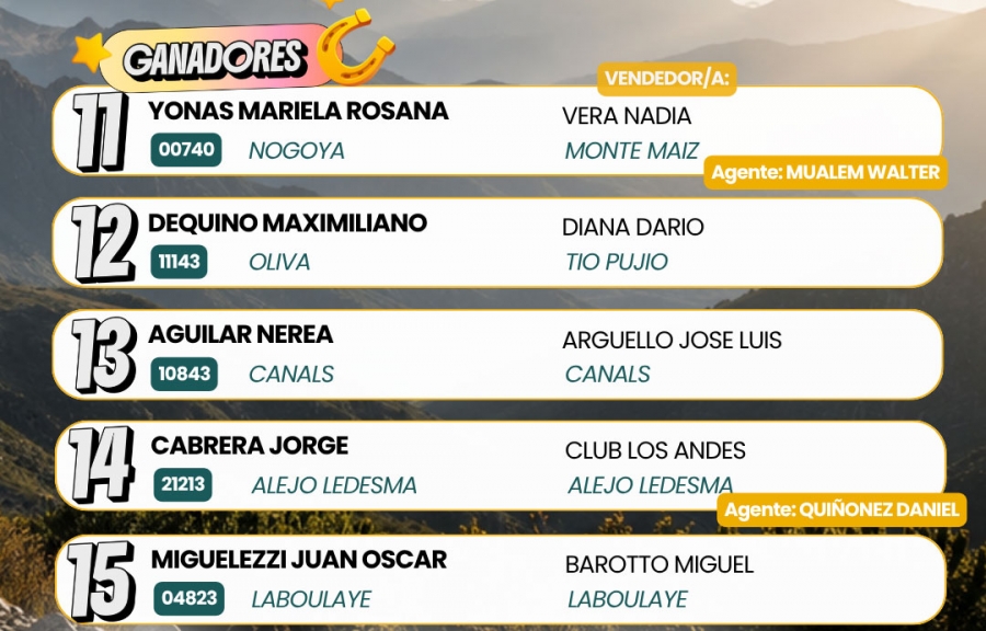 Ganadores El Gauchito  Motos y 30 Bicicletas Mountain